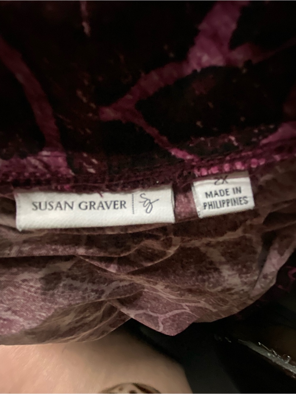 Susan Graver Pink and Black Animal-Print Open Draped Cardigan - Picture 2 of 2